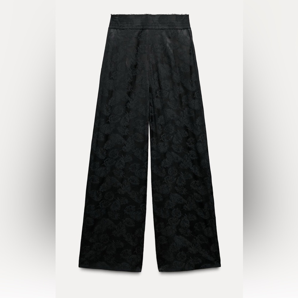 Zara Black Wide-Leg Pants - Picture 5 of 8